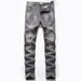 Suitable For All Seasons New Gray Black Ripped Jeans Men Straight Long Pants Men's Fashion_mkmklike.com