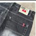 Y2K Vintage Washed Streetwear Jeans For Men & Women – Distressed Denim With Print, Loose Fit, Mid-Rise, Straight Leg (Black, S-XXL)_mkmklike.com