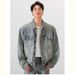 Trendy Japanese Style Vintage Denim Jacket For Men - Loose Fit, Cat Paw Design, Lightweight & Comfortable, Autumn Fashion_mkmklike.com
