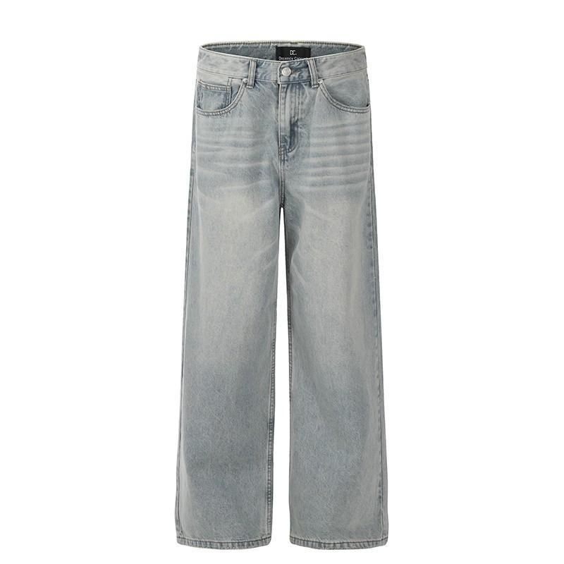 Men's & Women's Casual Washed Straight-Leg Jeans - Vintage Style, Lightweight Summer Denim Pants For Everyday Wear_mkmklike.com