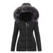 Women's Clothing color fur collar zipper decoration slim cotton coat for women thick coat for women_mkmklike.com