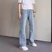American Street Wash Versatile Micro Flared Jeans, Distressed Zipper Casual Pants, Vibe Trendy Pants_mkmklike.com