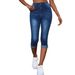 Women’S Washed Denim Capri Jeans – Classic Straight-Leg Crop Pants Light Washed Denim Casual & Office Wear_mkmklike.com