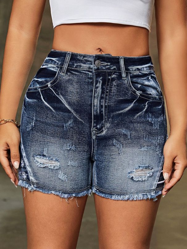 Women's Clothing Summer Women's Three Quarter Pants Denim Shorts Sexy Slim Fit Shorts_mkmklike.com