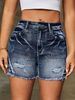 Women's Clothing Summer Women's Three Quarter Pants Denim Shorts Sexy Slim Fit Shorts_mkmklike.com