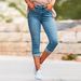 Women's Clothing Retro Style Skinny Jeans For Women High Stretch Solid Color Cropped Denim Pants For Formal & Casual For Women_mkmklike.com