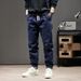 2024 New Elastic Waist Sports Jeans Men's Casual Fattened Plus Size American Straight Jeans Men's Trend_mkmklike.com