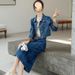 Chicco Workwear Skirt For Women Spring 2025 New Stylish Youthful Denim Short Jacket Two-Piece Set_mkmklike.com