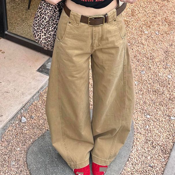 Women’s Clothing Retro Line Scimitar Pants Street Hot Girl Silhouette Mopping Pants Loose Large Size Jeans Women_mkmklike.com