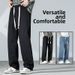 Men's Clothing Summer Thin Straight Leg Jeans Retro Distressed Washed Casual Dad Pants Loose Wide Leg_mkmklike.com