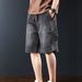 Men's Clothing High End Trendy Brand Denim Shorts Men's Summer New Loose Straight Shorts Trendy Casual Shorts Men's Fashion Trend_mkmklike.com