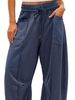 K Casual And Versatile Women's Loose Wide Leg Pants, Casual And Fashionable Drawstring Casual Pants_mkmklike.com
