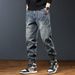 Heavyweight Cargo Jeans Loose Fit American Retro Style Trendy Cool High End Versatile Tapered Harem Pants for Men_mkmklike.com