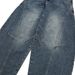 American Style Scimitar Jeans Men's High Street Trend Distressed Washed Casual Loose Fit Wide Leg Pants_mkmklike.com
