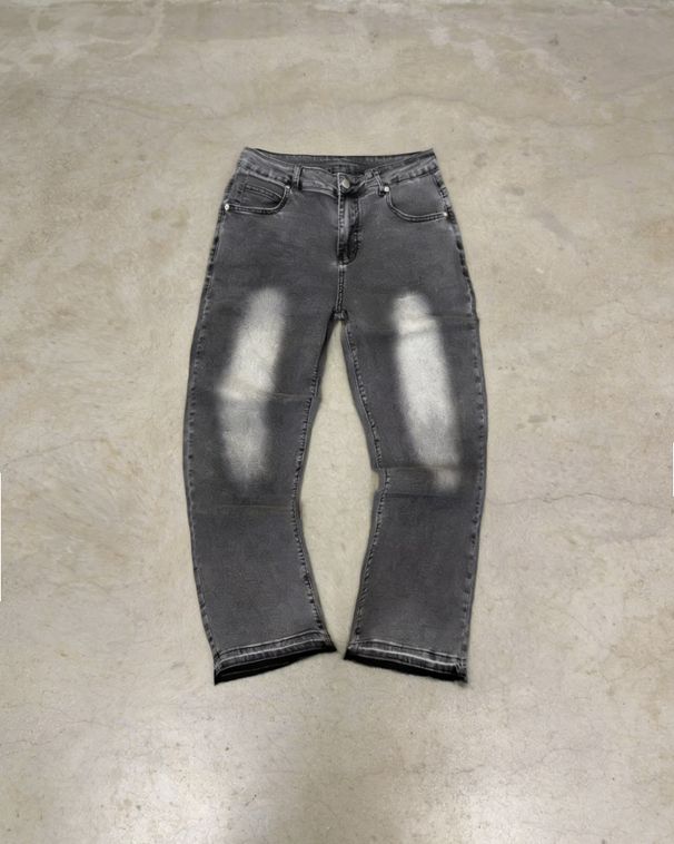 Men's Clothing Menswear Trendy Retro Washed Denim Jeans, Loose Casual Heavyweight Jeans_mkmklike.com