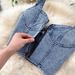 Women's Sets Summer Solid Tops Sexy High Waist Denim Skirt Set Ropa Wholesale387_mkmklike.com
