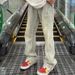 Men's Clothing retro pants high street fashion brand washed yellow mud dyed jeans men's slim fit straight flared pants_mkmklike.com