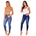 Low-Rise Women's Skinny Jeans - High Stretch Bootcut Denim Pants With Butt-Lifting Fit, Dark & Light Blue Wash (S-2XL)_mkmklike.com