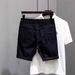 Trendy Brand Ink Splashing Ripped Black Denim Shorts Men's Summer Thin Trendy Casual Versatile Five-point Medium Pants_mkmklike.com