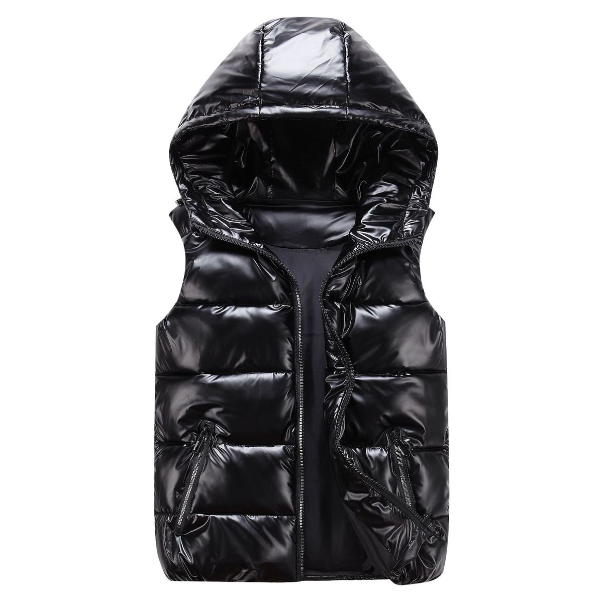 Women's fashion thickened hooded slim waistcoat cotton couple vest_mkmklike.com