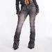 Women's Clothing Retro Fashion Rhinestone Jeans Chubby Pants Sexy Girl Style Slightly Flared Floor Length Pants For Women_mkmklike.com