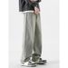 Nordmann Men's Cargo Jeans American Retro Trend Loose Straight Autumn Winter Versatile Trendy Cool Casual Long Pants_mkmklike.com