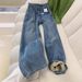 Women's High-Waisted Flared Jeans – Winter Fleece-Lined, Straight-Leg, Stretch Comfort (S-2XL, Classic Blue, Office & Casual Wear)_mkmklike.com
