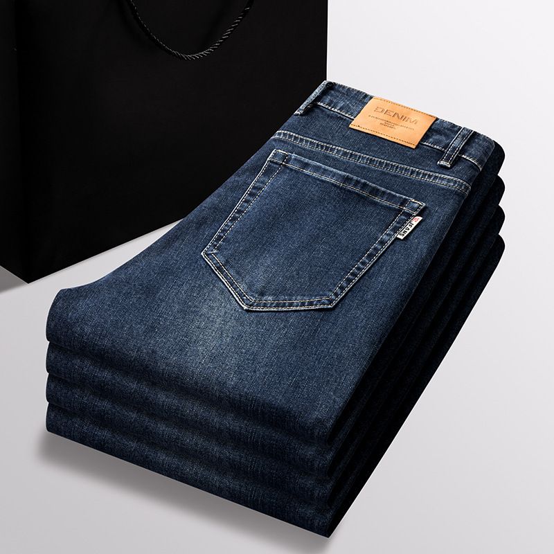 Thick Pure Cotton Loose Men's Jeans For Autumn And Winter, Business Plus Plus Size Straight Leg Versatile Casual Men's Pants, Wear-resistant_mkmklike.com