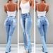 In-stock Cross-border European And American 2025 Spring New Fashion Stretchy Split Flared High-waisted Women's Jeans_mkmklike.com