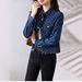 Women's Clothing Women's Denim Jacquard Short Jacket - Chic Floral Print Casual Coat For Autumn_mkmklike.com