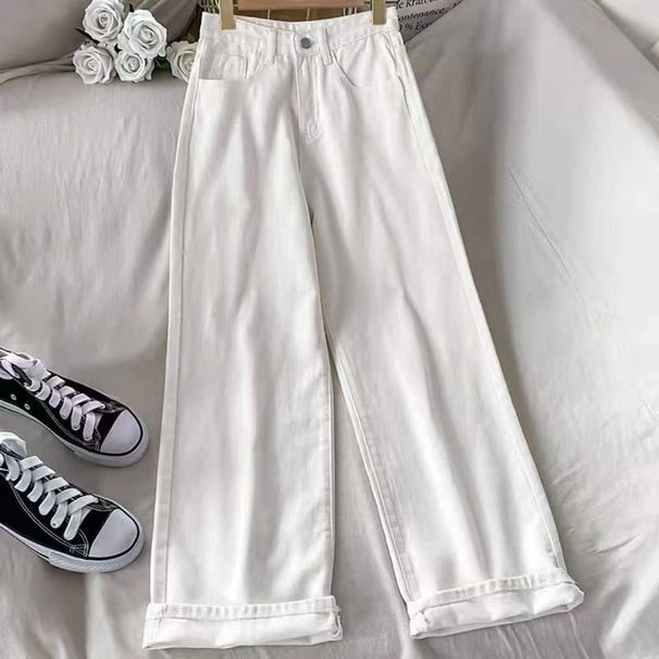 Retro Style High Waist Wide Leg Jeans for Women Loose Fit Slimming Straight Leg Floor Length Trousers Trendy Summer 2026_mkmklike.com