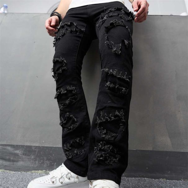 New Casual Jeans, Trendy Baggy Trousers, High Street Wide-leg Pants Men_mkmklike.com