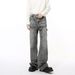 Men's Winter Loose Fit Straight Jean High Street Style With Distressed Wash & Deconstructed Details_mkmklike.com