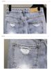 Summer Fashion Trendy Blue Denim Shorts For Men Casual Style Slim Fit Korean Version Ripped Pockets Summer Lightweight Trousers_mkmklike.com