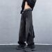 Internet Celebrity's Same American Style High Street Vibe Heavy-Duty Old Jeans With Men's Patchwork Design Straight Wide_mkmklike.com