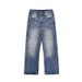 Men's Clothing High End Lightning Crack Washed Old Design Jeans Retro Loose Casual Trousers_mkmklike.com