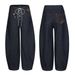 Men's Cargo Jeans With Scimitar Design, Drawstring, Loose Wide-Leg Banana Pants, Trendy_mkmklike.com