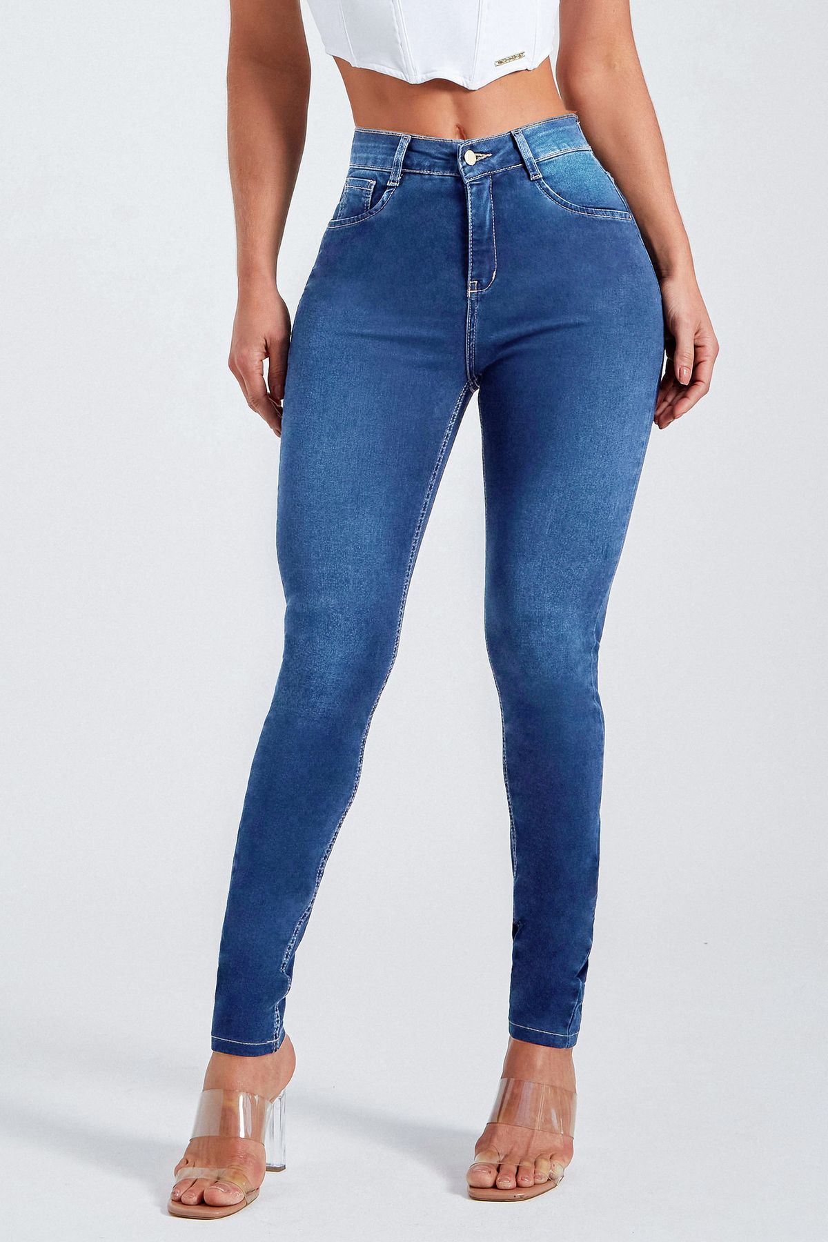 Women's Clothing Spring New Slim Fashion High Waist Elastic Skinny Jeans_mkmklike.com