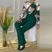 Women's Clothing casual suit printed stand-up collar long sleeve shirt top wide-leg pants two-piece set_mkmklike.com