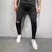 High-Quality Stretch Skinny Jeans Classic Ripped Men's_mkmklike.com