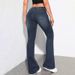 Women's High Waist Flared Denim Pants - Stretch Bootcut Jeans With Raw Hem For Casual & Office (Dark Blue)_mkmklike.com