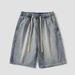Men's Clothing Denim Shorts Men Summer Thin Mid Length Pants Trendy American Men's Trendy Brand Boys Pants Men's Casual Shorts_mkmklike.com