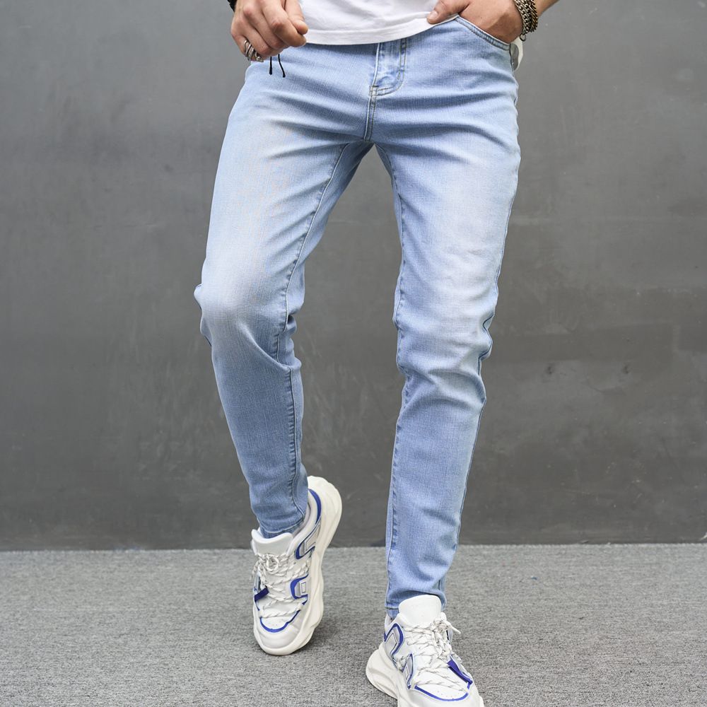 Men's Clothing Jeans Small Feet Tight Cotton Stretch Men's Jeans_mkmklike.com