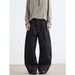Curved Long Breasted Design Jeans Men's Autumn Popular High Street Loose Wide Leg Mopping Trousers Trend_mkmklike.com