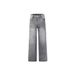Unisex Washed Grey Straight-Leg Jeans – Vintage Hip-Hop Style With Anti-Wrinkle Cotton (Relaxed Fit)_mkmklike.com