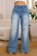 Women's Stretch Straight Leg Jeans – Mid-Rise Comfort Denim Pants, Casual & Versatile, Dark Blue & Light Blue (S-XXL)_mkmklike.com