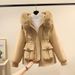 Women's Clothing Horn button parka women's autumn and winter new slim down cotton jacket fashionable plus velvet thick fur coat_mkmklike.com