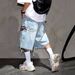 Men's Hip-Hop Graffiti Denim Shorts - Distressed Fringe 5-Inch Casual Streetwear Shorts_mkmklike.com