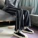 Suitable For All Seasons Straight-Leg Floor-Length Draped Jeans For Men, Loose Fit, High Street Style, Split Zipper Design, Unique And Stylish_mkmklike.com