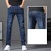 Men's Stretch Denim Jeans Slim Straight Leg Casual Trousers Summer Fashion Men's Clothing_mkmklike.com
